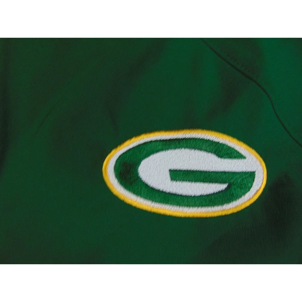 Green Bay Packers Jacket Mens Large Green Under Armour Loose 1/4 Zip Light‎ Coat